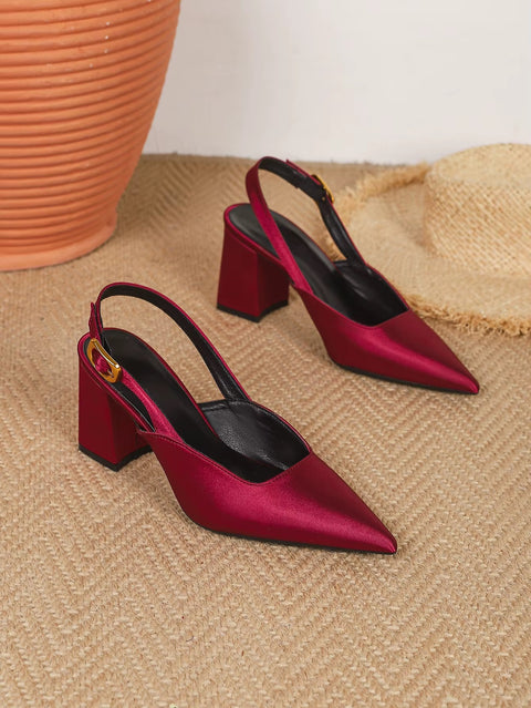 New Fashion Bloomsteps Pointed Toe Slip-On Sexy High Chunky Heels CODE: KAR4498