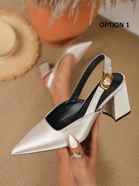 New Fashion Bloomsteps Pointed Toe Slip-On Sexy High Chunky Heels CODE: KAR4498
