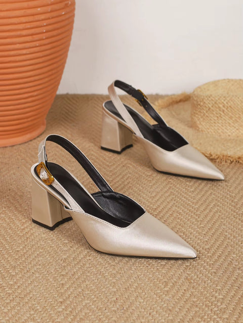 New Fashion Bloomsteps Pointed Toe Slip-On Sexy High Chunky Heels CODE: KAR4498