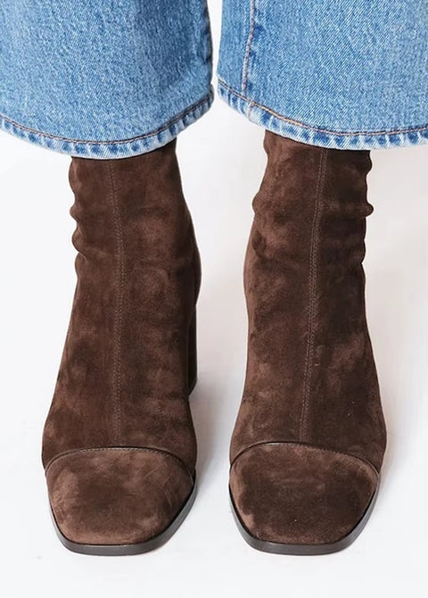 New  Square Toe Block Heel Boots CODE: KAR4499