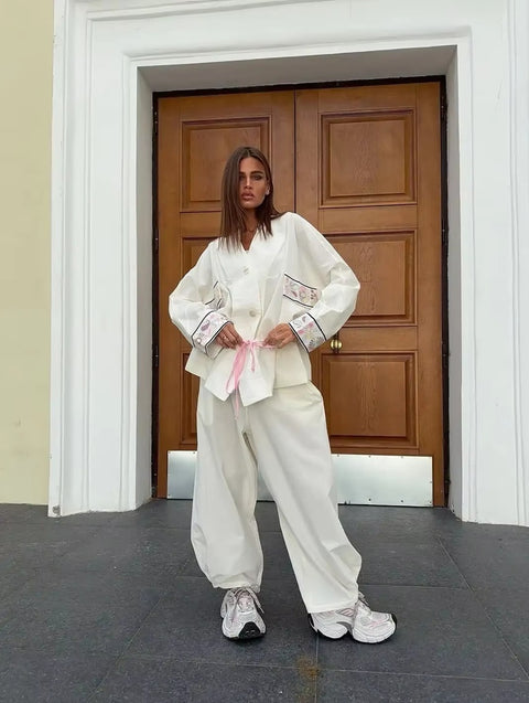 New Fashion Single Breasted Pant Suit 2 Piece Set CODE: KAR4503