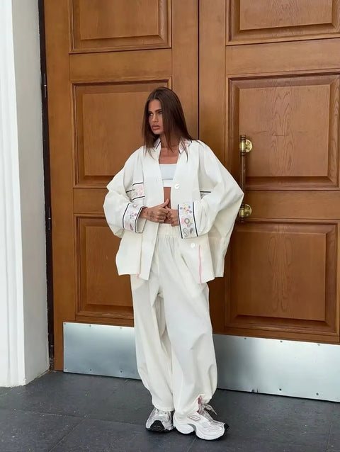 New Fashion Single Breasted Pant Suit 2 Piece Set CODE: KAR4503