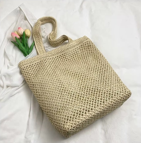New Hot Letter Straw Woven Shoulder Tote Bags CODE: KAR4507