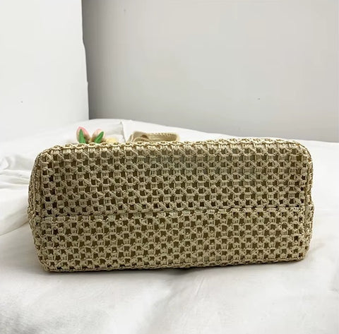 New Hot Letter Straw Woven Shoulder Tote Bags CODE: KAR4507