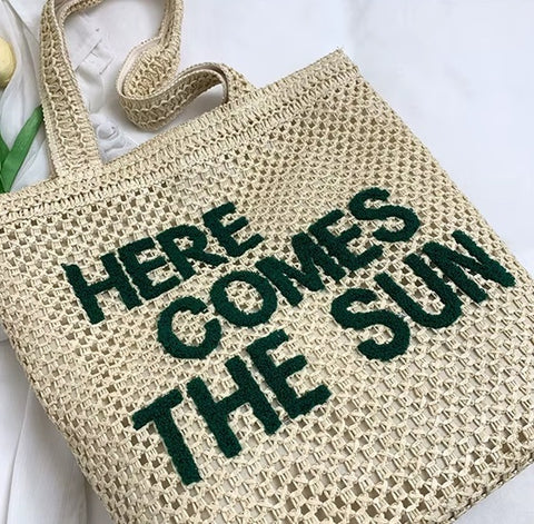 New Hot Letter Straw Woven Shoulder Tote Bags CODE: KAR4507