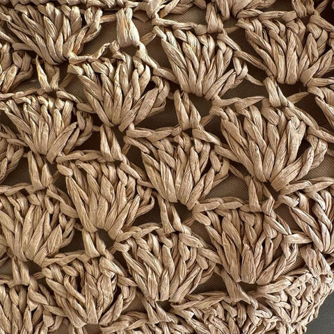 New Fashion solid color large capacity with a wooden handle straw bag CODE: KAR4509