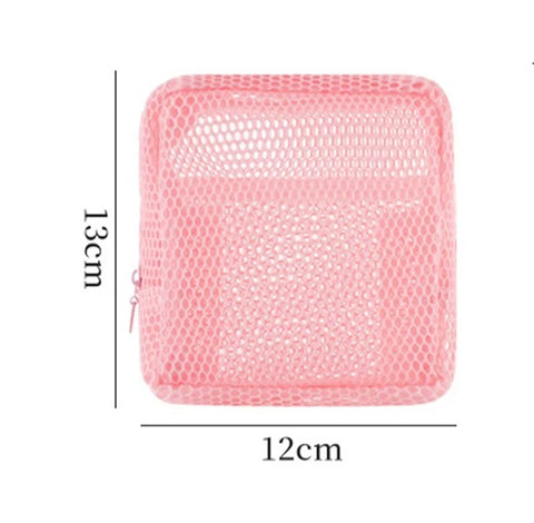 New Square Mesh Portable Storage Bag with Zipper CODE: KAR4510