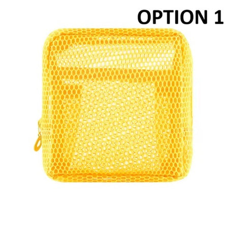 New Square Mesh Portable Storage Bag with Zipper CODE: KAR4510