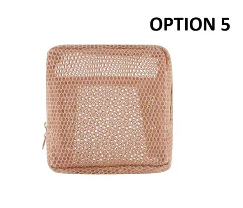 New Square Mesh Portable Storage Bag with Zipper CODE: KAR4510