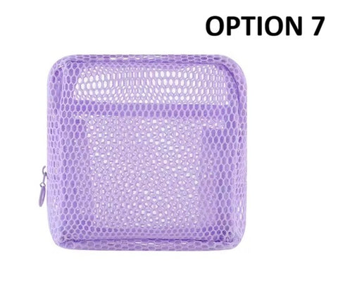 New Square Mesh Portable Storage Bag with Zipper CODE: KAR4510