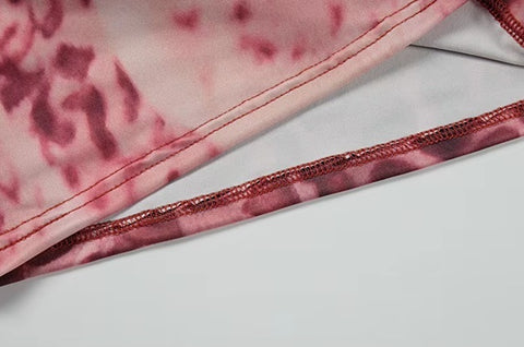 New Printed Sexy Off-Shoulder Crop Top And Split Skirt 2 Pieces Set CODE: KAR4511