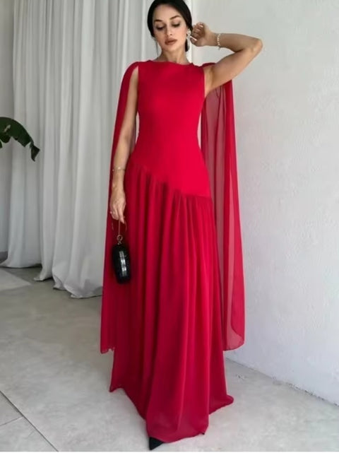 New O Neck Solid Slim Sleeveless Party Dress CODE: KAR4514