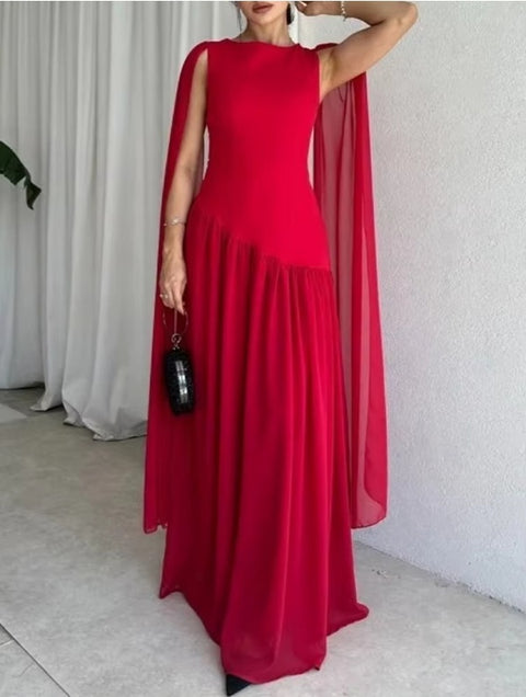 New O Neck Solid Slim Sleeveless Party Dress CODE: KAR4514