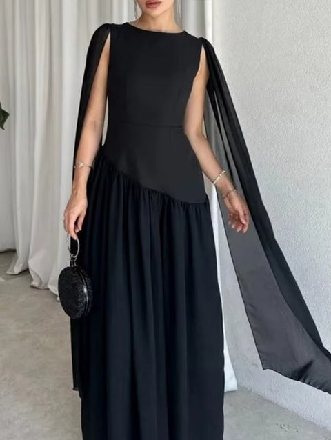 New O Neck Solid Slim Sleeveless Party Dress CODE: KAR4514