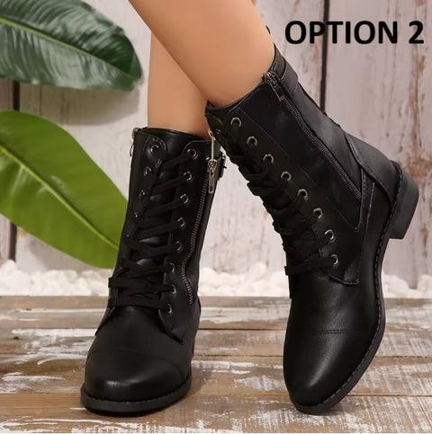 New Thick Heel Round Toe Straps  Ankle Boots CODE: KAR4516
