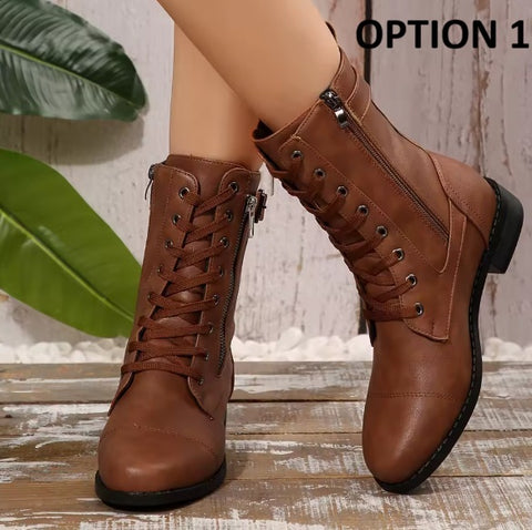 New Thick Heel Round Toe Straps  Ankle Boots CODE: KAR4516