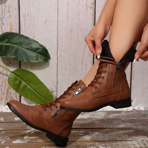 New Thick Heel Round Toe Straps  Ankle Boots CODE: KAR4516