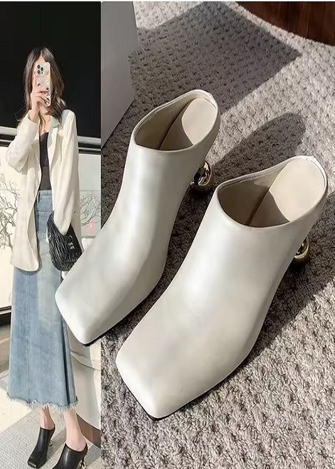 New Fashion Square Toe Special-shaped Heel Mules CODE: KAR4517