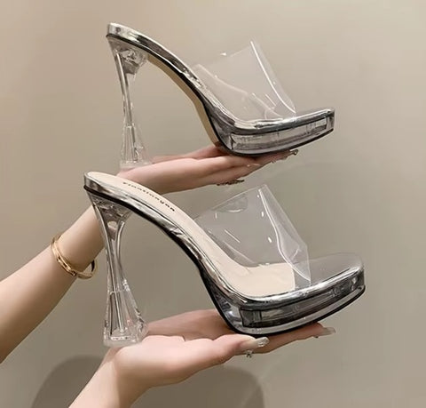 New Crystal Platforms Outdoor Square Toe Plus Size Slide Sandal CODE: KAR4520