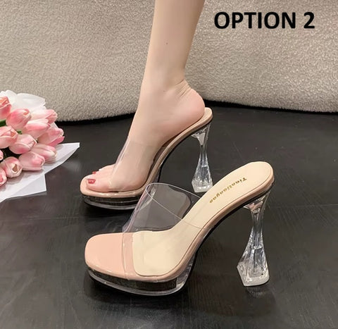 New Crystal Platforms Outdoor Square Toe Plus Size Slide Sandal CODE: KAR4520