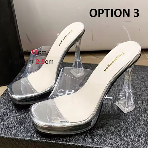 New Crystal Platforms Outdoor Square Toe Plus Size Slide Sandal CODE: KAR4520
