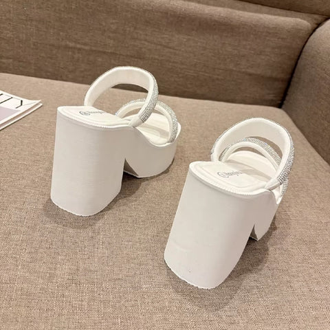 New Fashion Crystals Belt Chunky Platform High Heels CODE: KAR4523