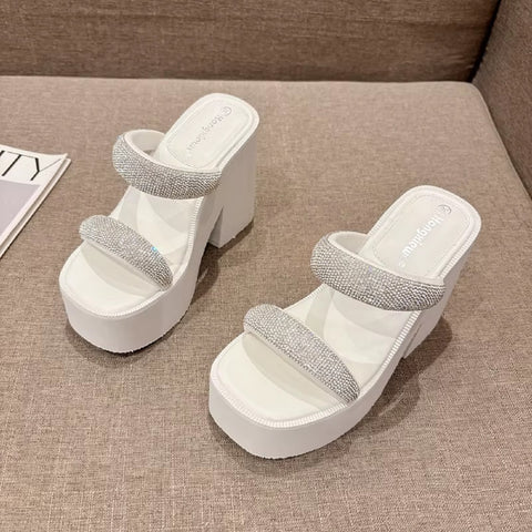 New Fashion Crystals Belt Chunky Platform High Heels CODE: KAR4523