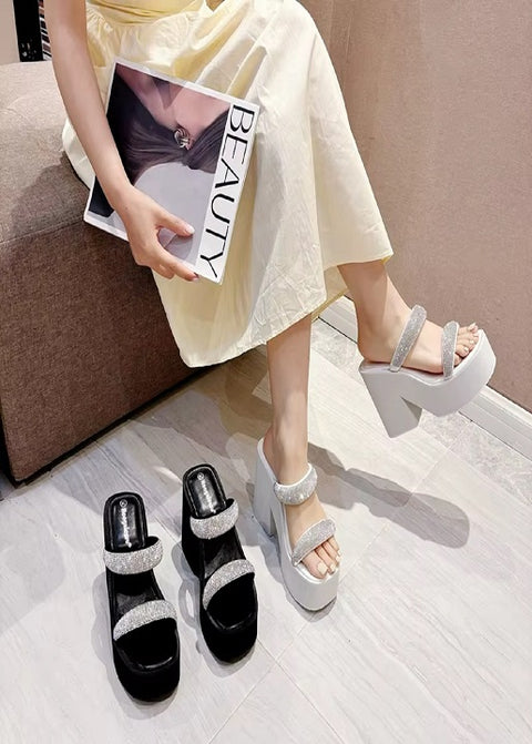 New Fashion Crystals Belt Chunky Platform High Heels CODE: KAR4523