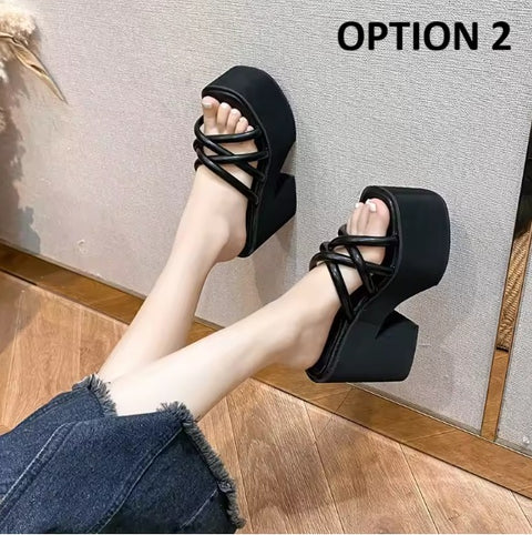 New Chunky High Heel Summer Trendy Platform Sandals CODE: KAR4524