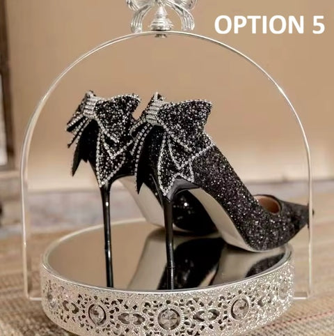 New Rhinestone Pointed Toe Super High Heels CODE: KAR4530