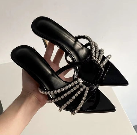 New Rhinestone Pointed End Commuting Fashion Heels CODE: KAR4532