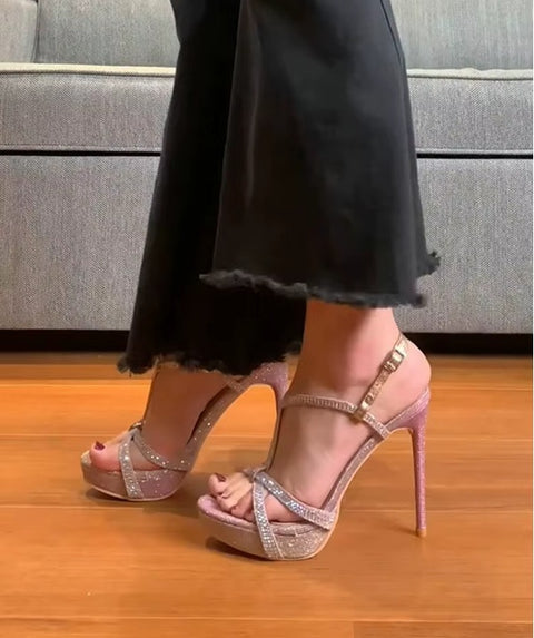 New Beauty Fashion Glite Uppers Pointy Thin Heel High Heel Sandals CODE: KAR4533