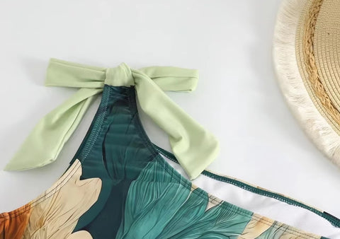 New One-Shoulder Chiffon Long Skirt Casual Bathing Suit CODE: KAR4540