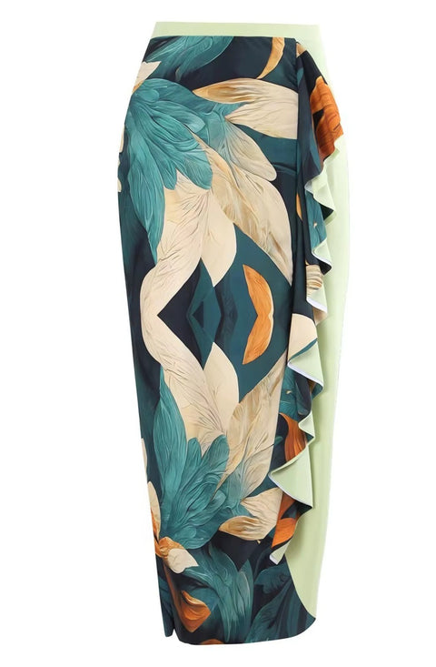 New One-Shoulder Chiffon Long Skirt Casual Bathing Suit CODE: KAR4540