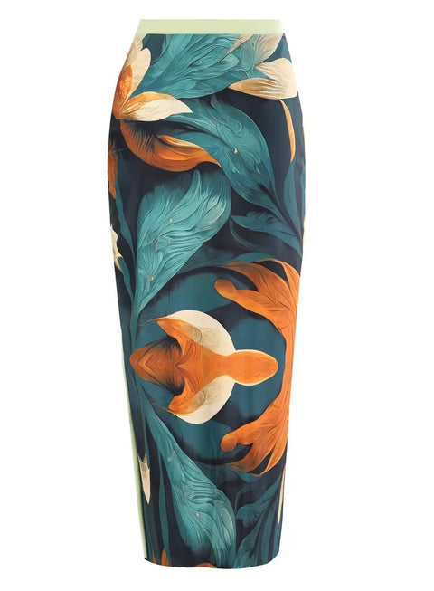 New One-Shoulder Chiffon Long Skirt Casual Bathing Suit CODE: KAR4540