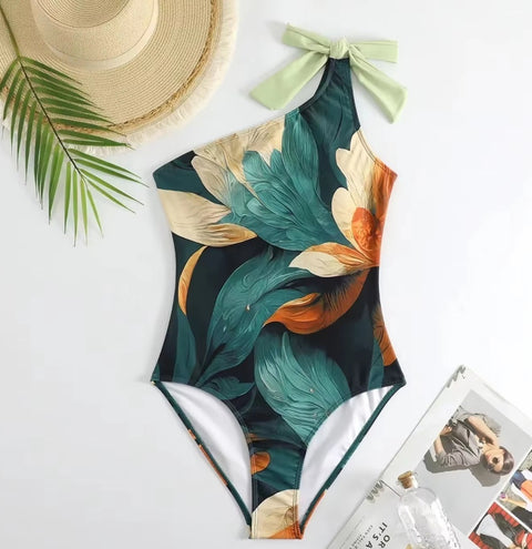 New One-Shoulder Chiffon Long Skirt Casual Bathing Suit CODE: KAR4540