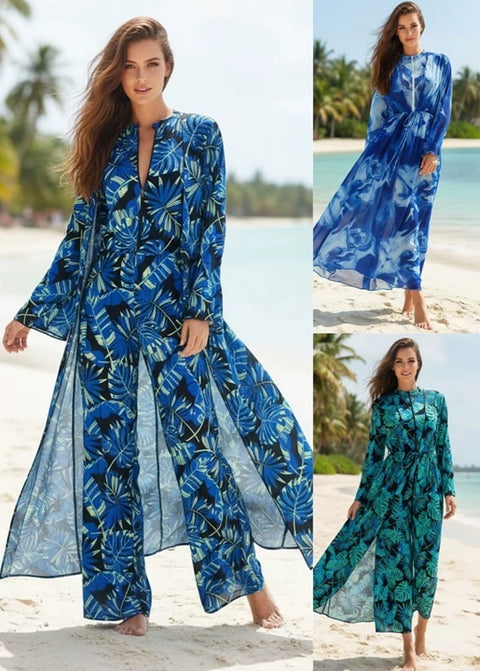 New Floral Long Sleeve Three Piece Swimsuit CODE: KAR4542