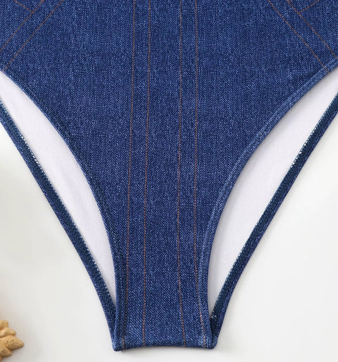 New One Piece with Slit Pan Elegant Swimsuit CODE: KAR4543