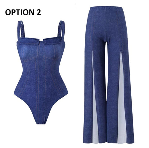 New One Piece with Slit Pan Elegant Swimsuit CODE: KAR4543