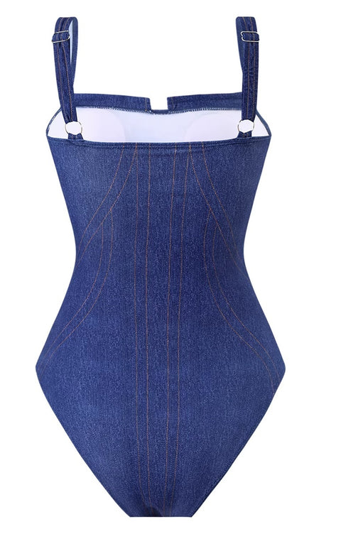 New One Piece with Slit Pan Elegant Swimsuit CODE: KAR4543