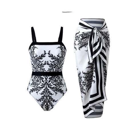 New Beach Bathing High Elasticity Swimwear Skirt Set CODE: KAR4547