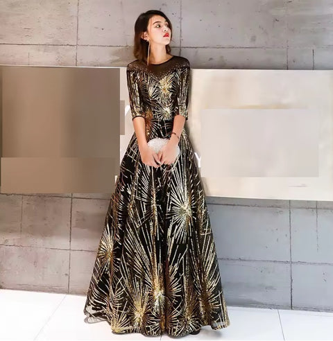 New O-Neck Floor-Length Long Party Gown CODE: KAR4551