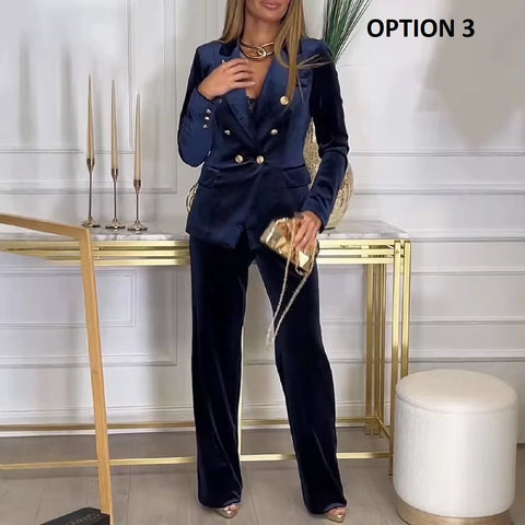 New Fashion Slim Velvet Two Piece Sets CODE: KAR4562