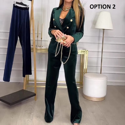 New Fashion Slim Velvet Two Piece Sets CODE: KAR4562