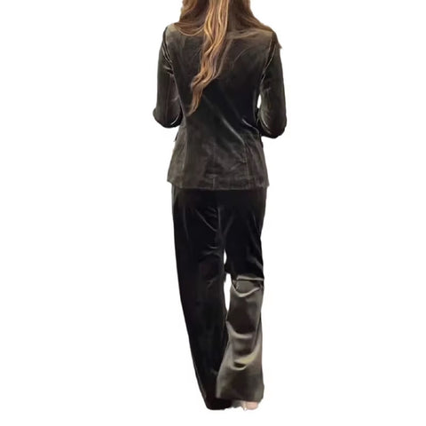 New Fashion Slim Velvet Two Piece Sets CODE: KAR4562