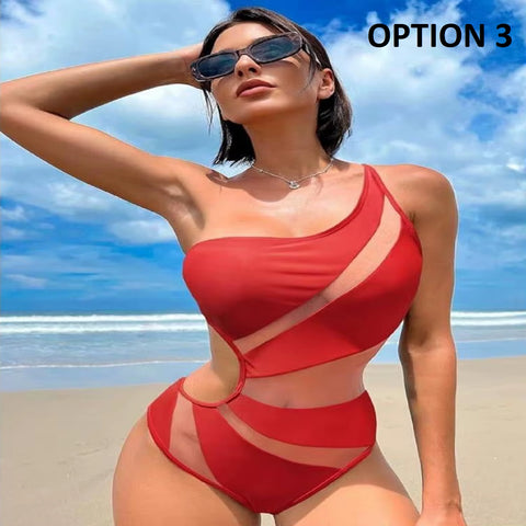 New Sexy Spliced Hollow Out Swimwear CODE: KAR4565