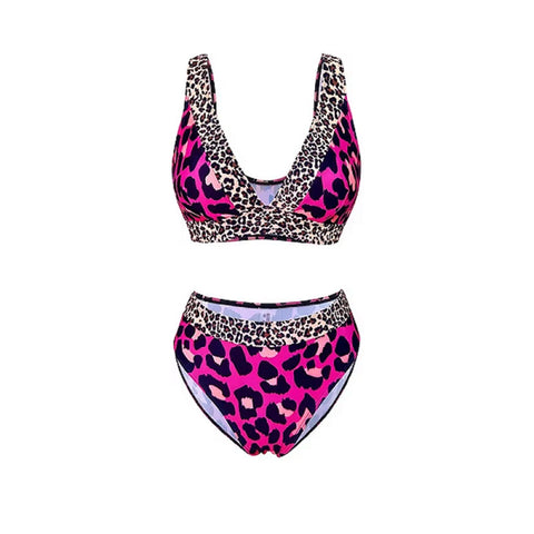 New Leopard Print Sexy Gathering Swimsuit Two-piece Set CODE: KAR4572