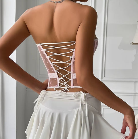 New Dot Mesh Corset Bras Tank Top CODE: KAR4576