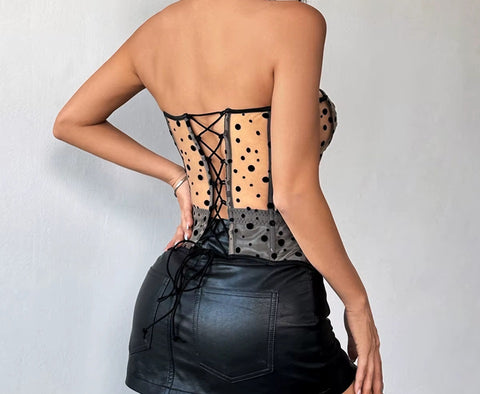 New Dot Mesh Corset Bras Tank Top CODE: KAR4576