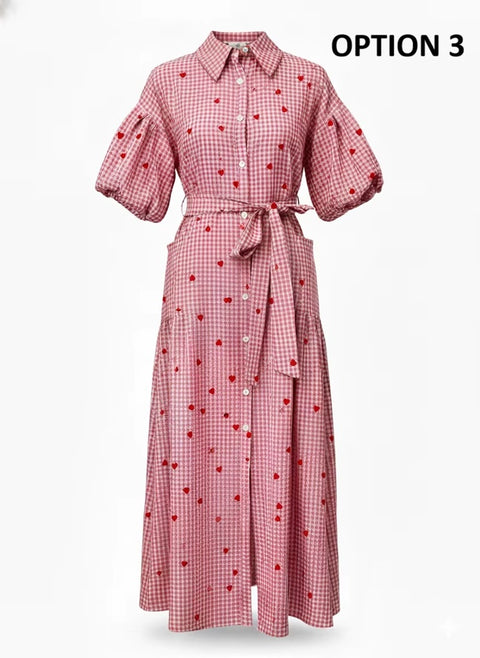 New Plaid Long Casual Fashion Shirt Long Dress CODE: KAR4582